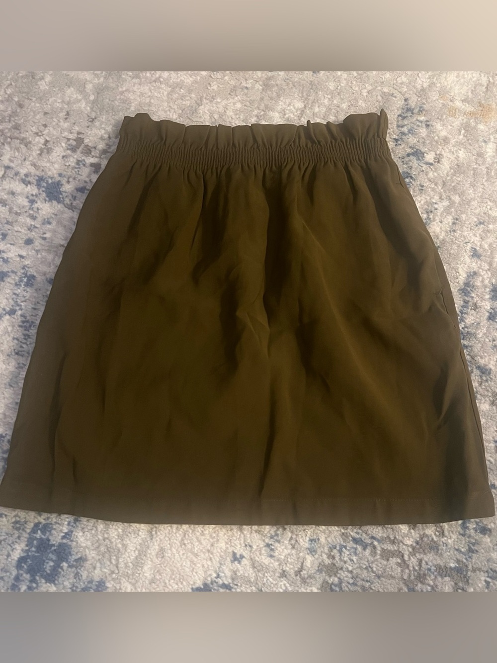 H&M Olive Green Mini Skirt with Elastic Waist